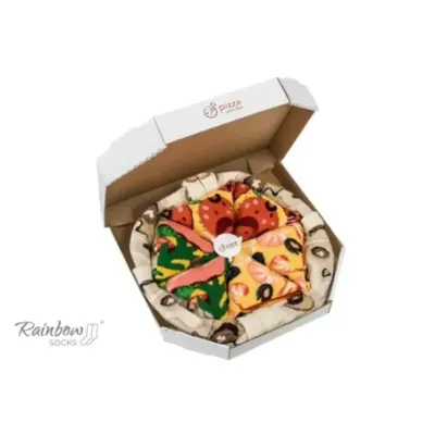 Zestaw kolorowych skarpetek 4-pak | Pizza