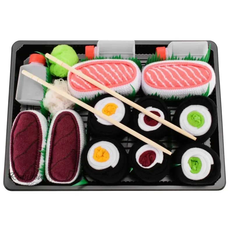 Zestaw kolorowych skarpetek 5-pak | Sushi -łosoś tamago maki tuńczyk